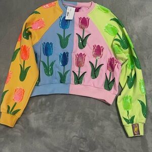QUEEN OF SPARKLES Multicolor Tulip Sweatshirt